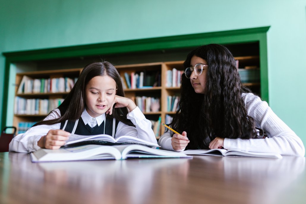 girls studying