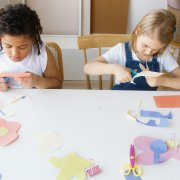 Girls doing crafts