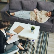 Teenager with therapist