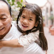 Asian father and daughter