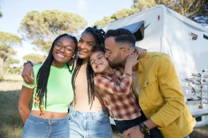 Father with girls