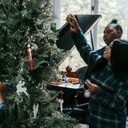AA family decorating tree