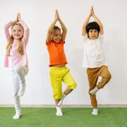 Kids doing yoga