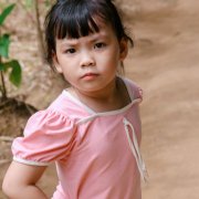 Angry Asian child